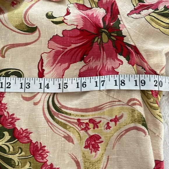 Vtg  Match Button Front Linen Maxi Dress USA Floral Lagenlook - Picture 7 of 8
